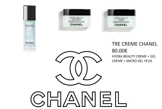 TRIS CREME CHANEL - HYDRA BEAUTY CREME 50G + GEL CREME 50G + GEL YEUX 15ML in Stile HYDRA BEAUTY CREME 50G GEL CREME 50G GEL YEUX 15ML